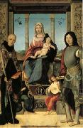 Francesco Marmitta The Virgin and Child with Saints Benedict and Quentin and Two Angels (mk05) oil painting artist